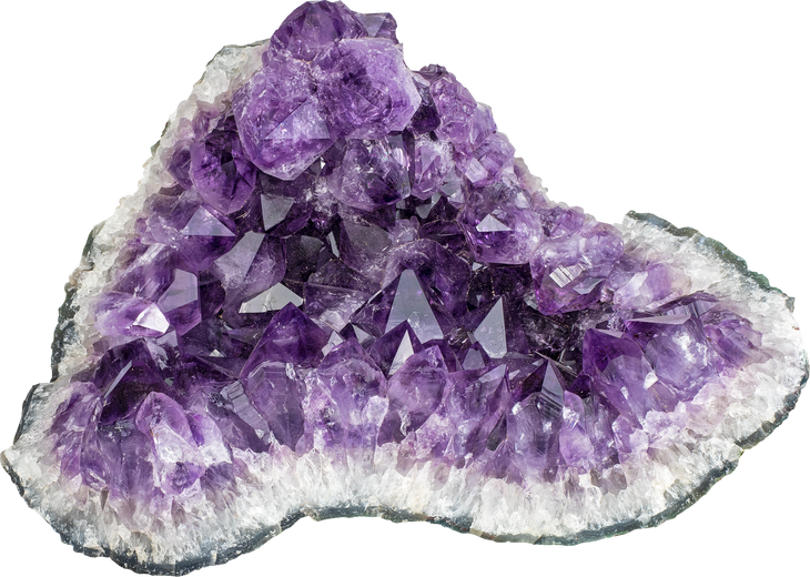 Amethyst Crystal Stone on White